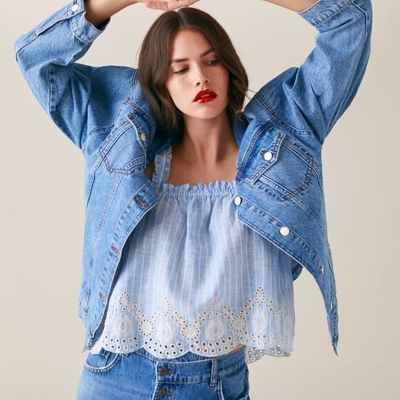 ✨ ZARA STRIPED RUFFLED TOP✨ - Picture 4 of 10